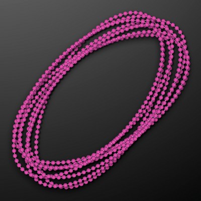 7mm 33" Round Fuschia Beads (Non-Light Up) - BLANK