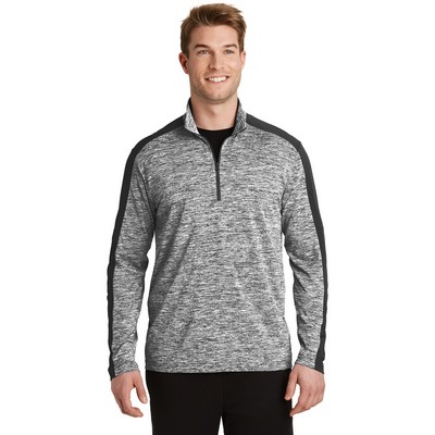 Sport-Tek® PosiCharge® Electric Heather Colorblock 1/4-Zip Pullover.