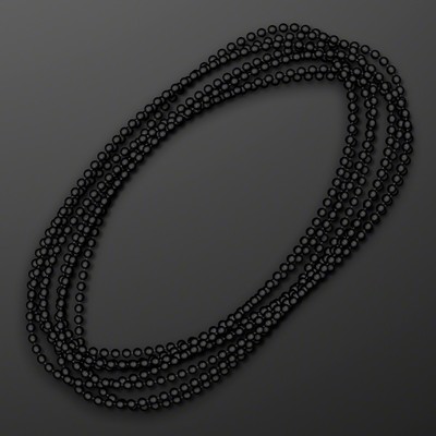 7mm 33" Round Black Beads (Non-Light Up) - BLANK