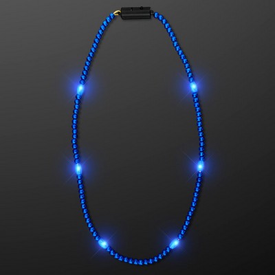 Light Up Electric Blue Mardi Gras LED Beads - BLANK