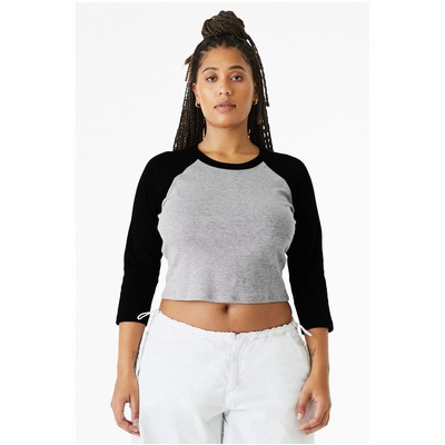 Bella+Canvas® Ladies' Micro Ribbed Three-Quarter Raglan Baby T-Shirt