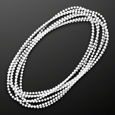 7mm 33" Round White Beads (Non-Light Up) - BLANK