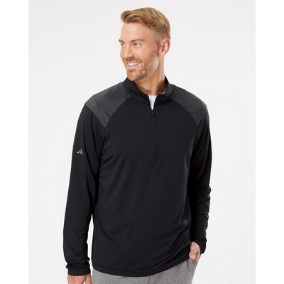 Adidas® Shoulder Stripe Quarter Zip Pullover Shirt