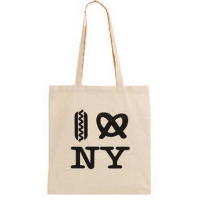 Organic Natural Canvas Convention Tote Bag with Shoulder Strap (15"x16")