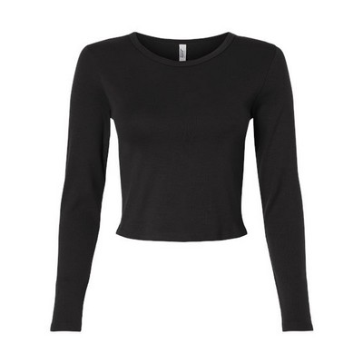 American Apparel® Women's Baby Rib Long Sleeve Cropped T-Shirt