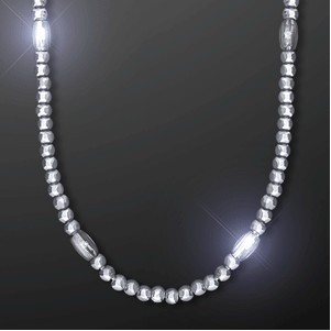 Light Up Silver Mardi Gras LED Beads - BLANK