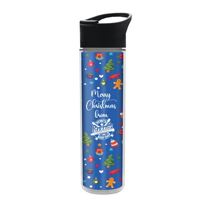 Garyline® Chiller Insulated Bottle with Pop-Up Lid and Full-Color Paper Insert - 16 oz.