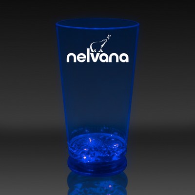 16 Oz. Pad Printed Blue Light-Up Pint Glass