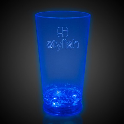 16 Oz. Laser Engraved Blue Light-Up Pint Glass